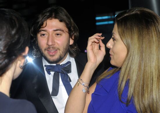 Mikhail Druyan and Sati Spivakova attend birthday party