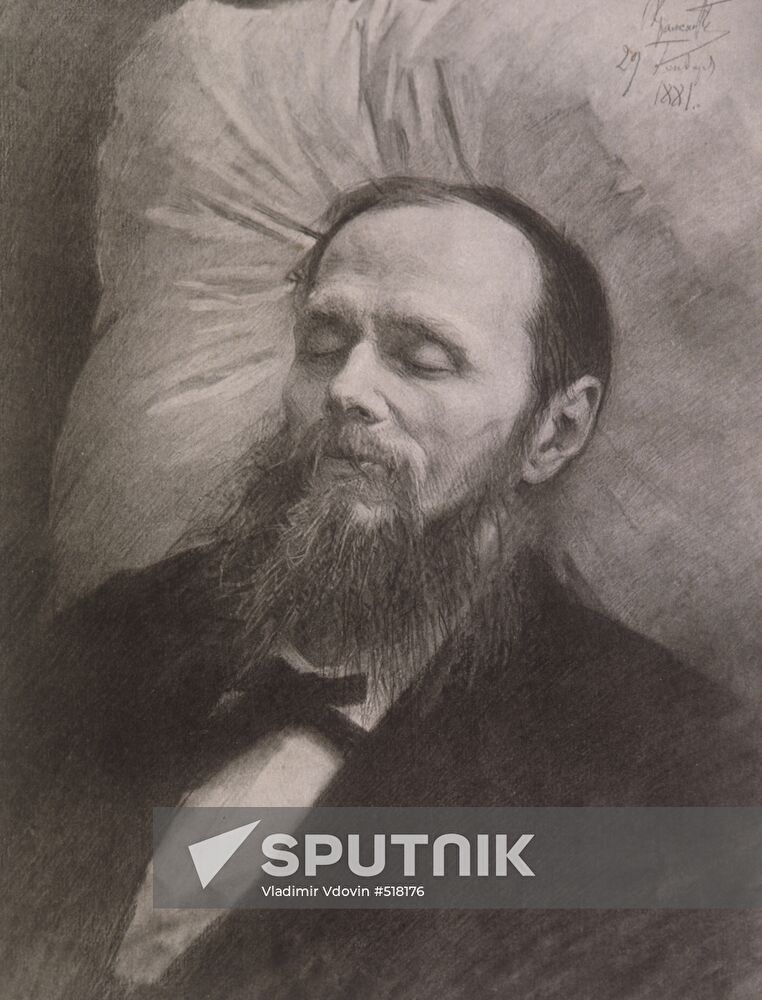 "Fedor Dostoyevsky on death bed"