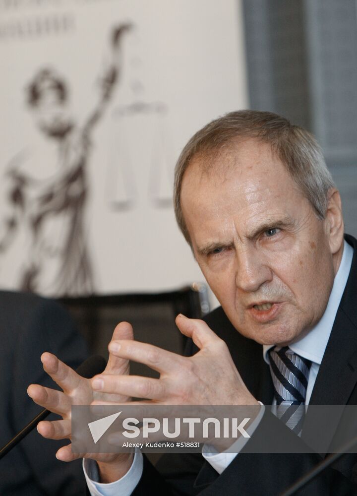 Valery Zorkin attends press conference at RIA Novosti