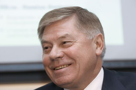 Vyacheslav Lebedev attends press conference at RIA Novosti