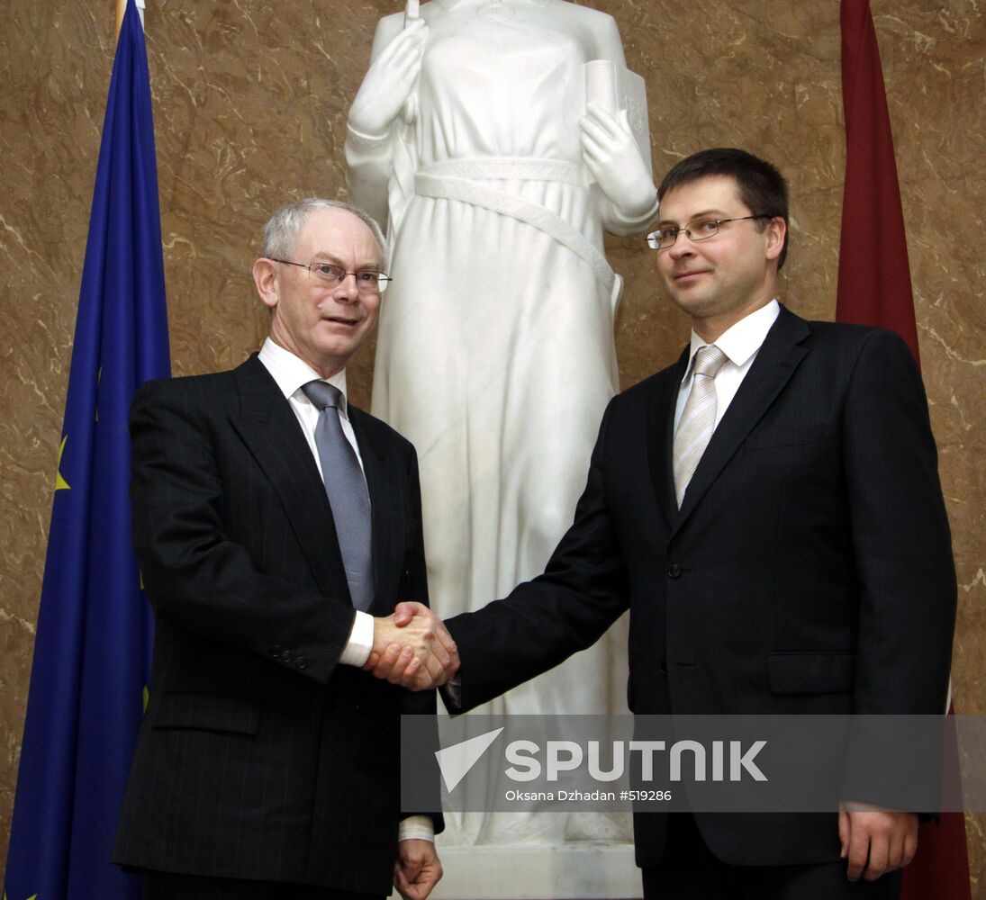 First EU President Herman Van Rompuy visits Latvia