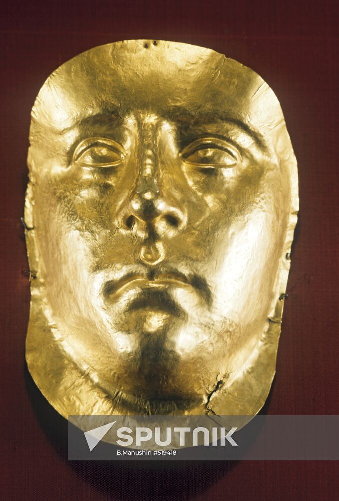 Golden mask of king Reskuporid III from Kerch