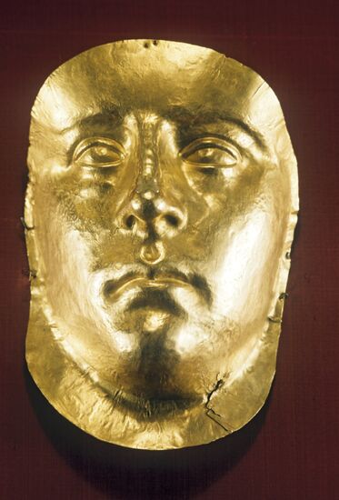 Golden mask of king Reskuporid III from Kerch