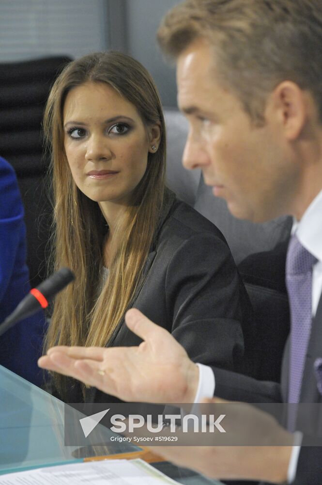 Press conference given by Kira Plastinina