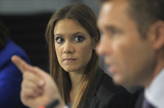Press conference given by Kira Plastinina