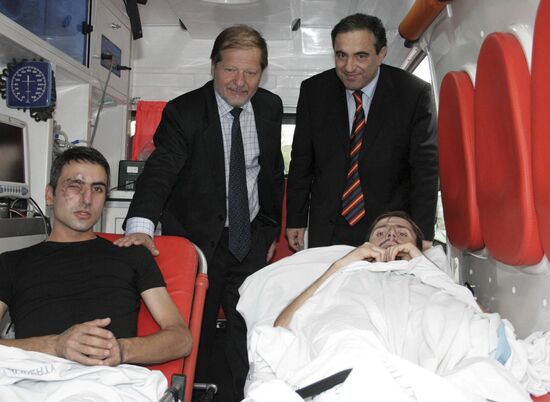 Wounded soldiers in Tbilisi hospital