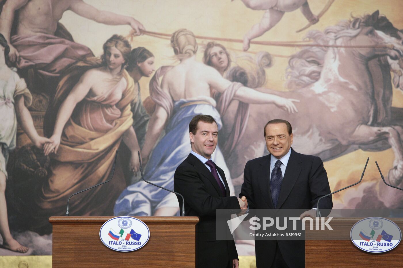 Dmitry Medvedev, Silvio Berlusconi at press conference