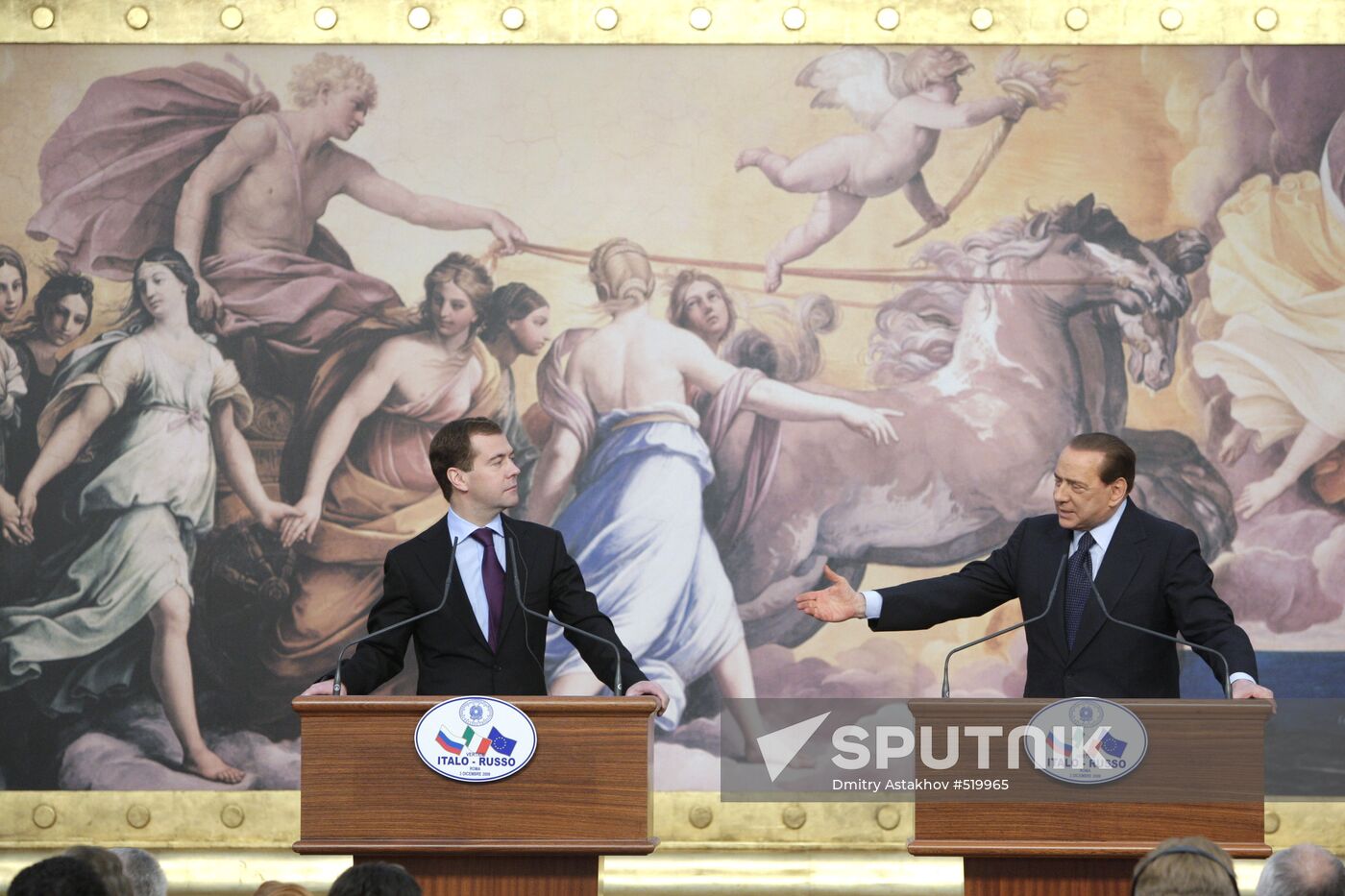 Dmitry Medvedev, Silvio Berlusconi at press conference