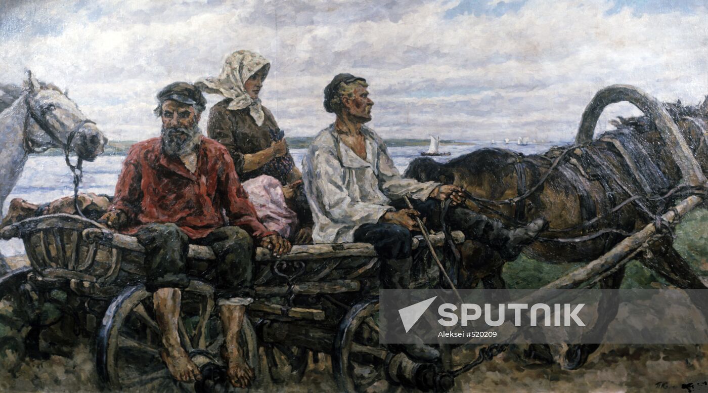 Reproduction of "Coming Back from the Fair" painting