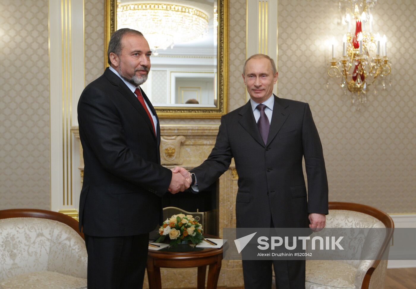 Vladimir Putin meets Avigdor Liberman