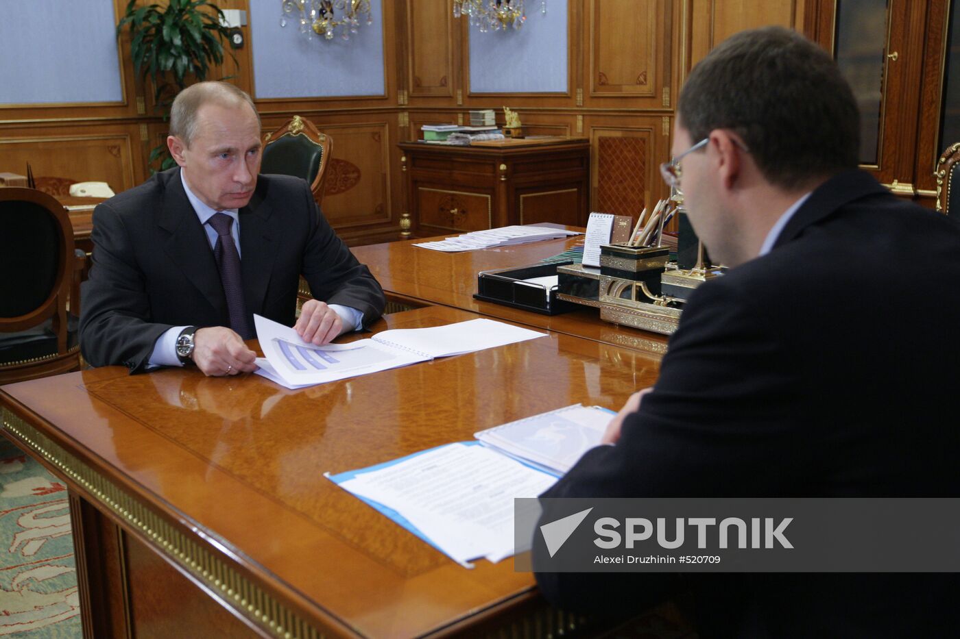 Vladimir Putin meets with Roman Kopin