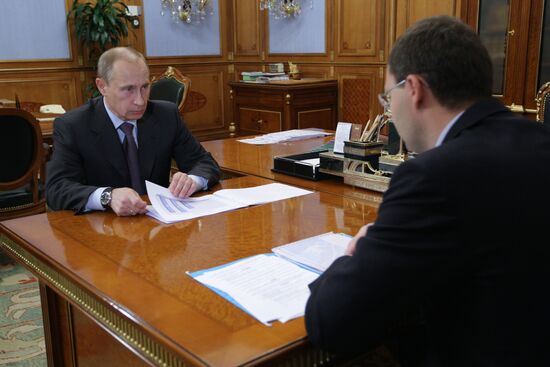 Vladimir Putin meets with Roman Kopin