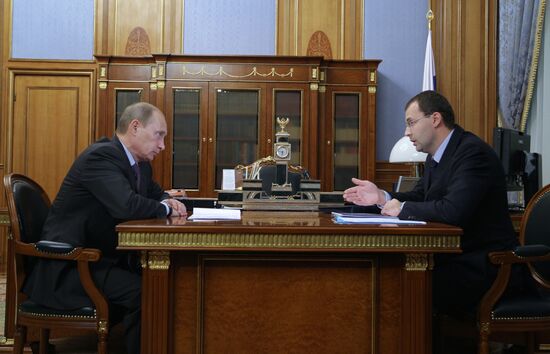 Vladimir Putin meets with Roman Kopin