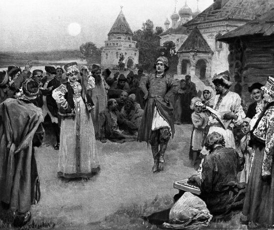 Reproduction of painting by Klavdy Lebedev
