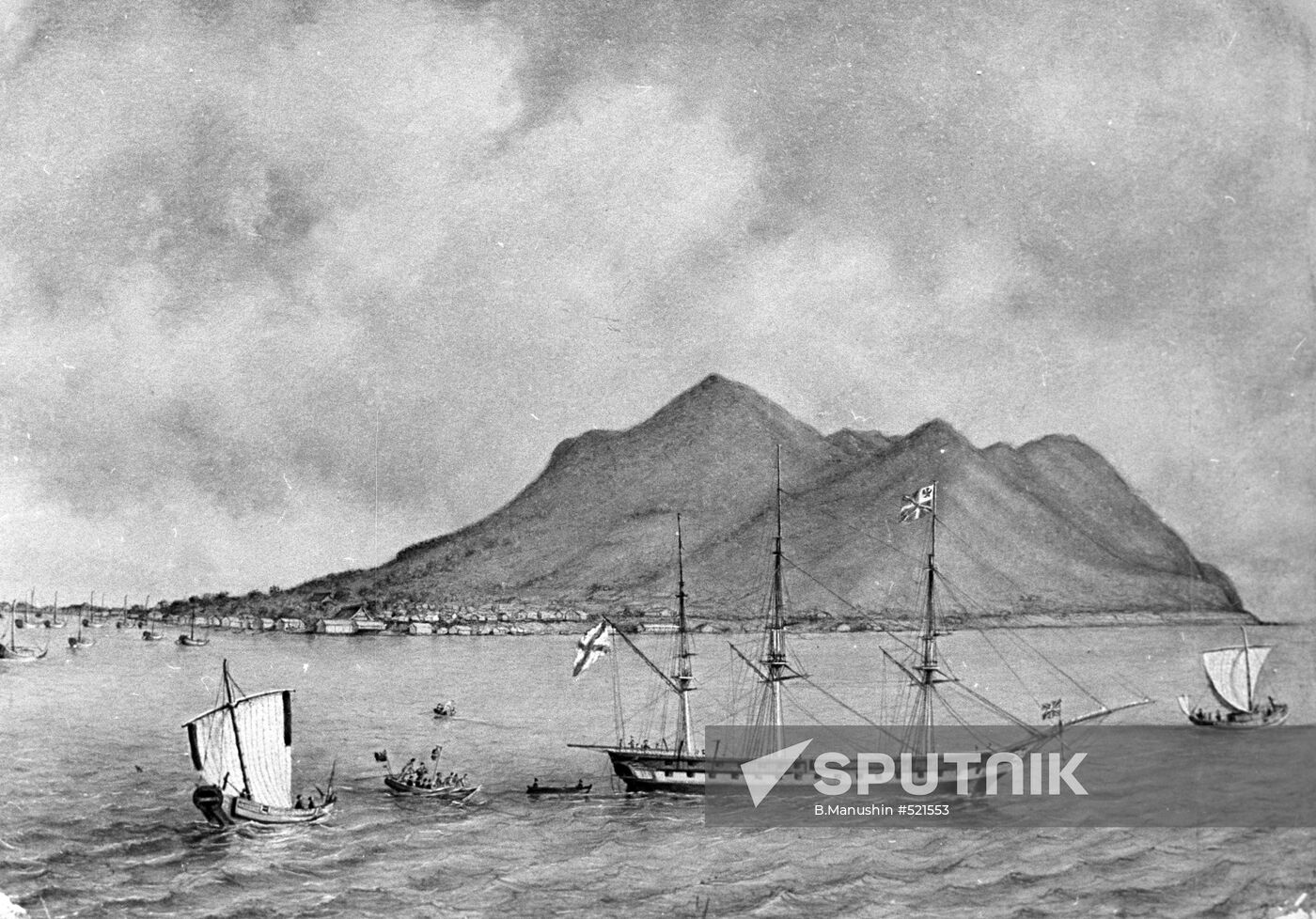 "Diana Frigate on Hakodate Road". Reproduction