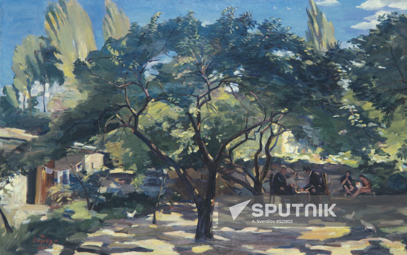 "Under the Apricot Trees" painting