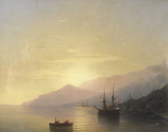 "Ships on a Raid" painting