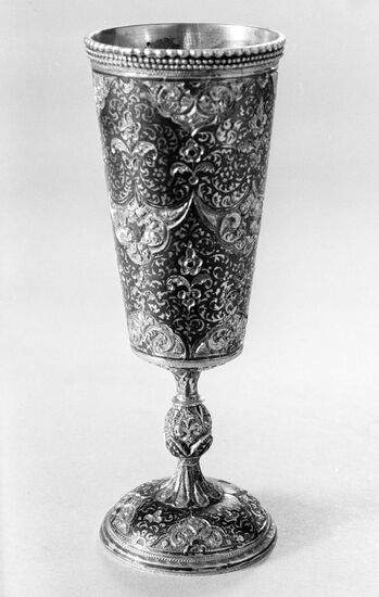Silver wine glass