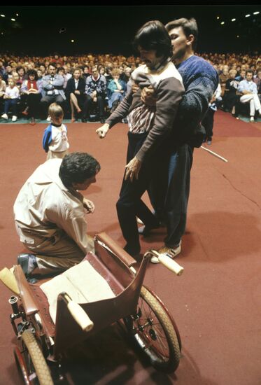 Yury Tarasov and disabled man