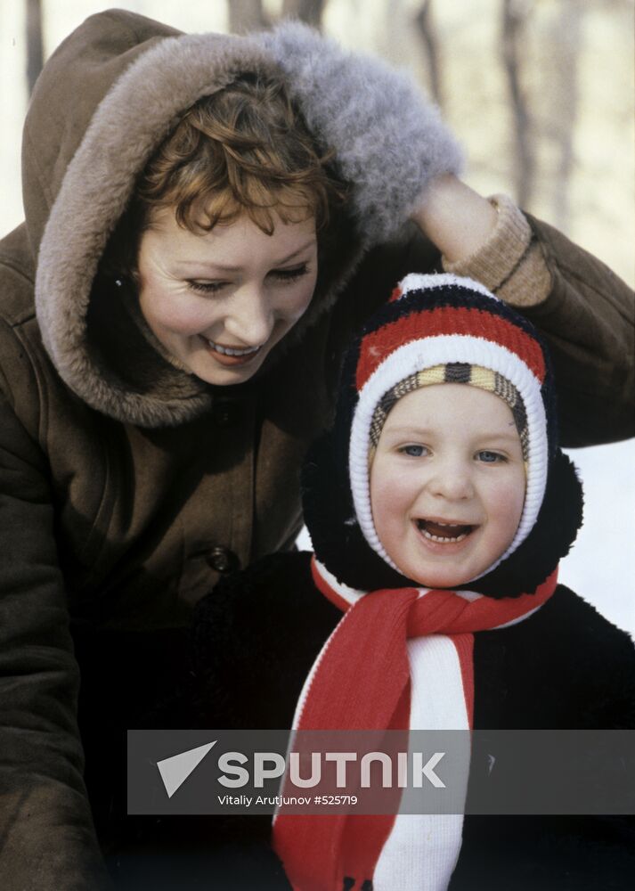 Tatyana Vasilyeva and her son