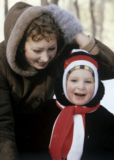 Tatyana Vasilyeva and her son