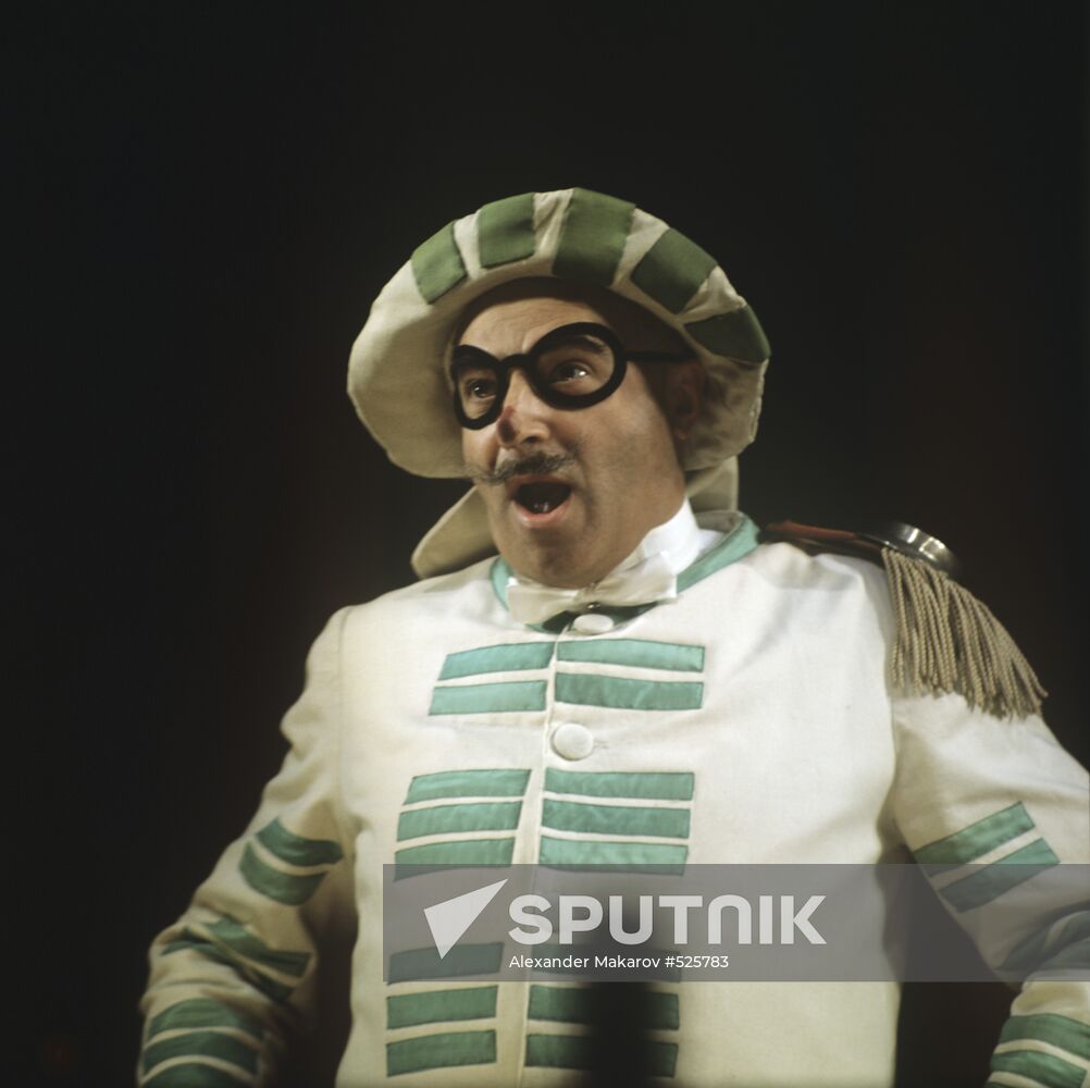 Vladimir Etush as Brighella as Pantalone in comedy play Turandot