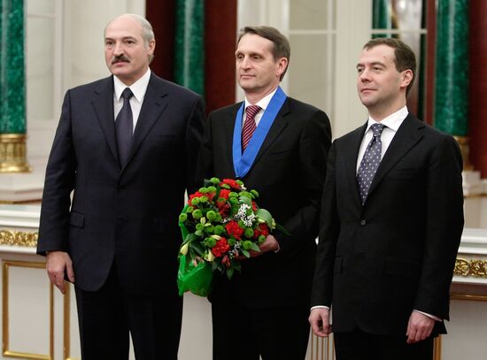 Russian and Belorussian decorations awarded in Kremlin