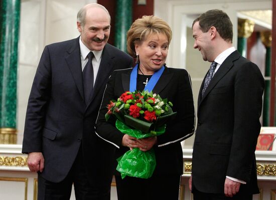 Russian and Belorussian decorations awarded in Kremlin
