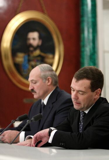 Russian and Belorussian Presidents' news conference