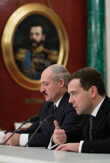 Russian and Belorussian Presidents' news conference