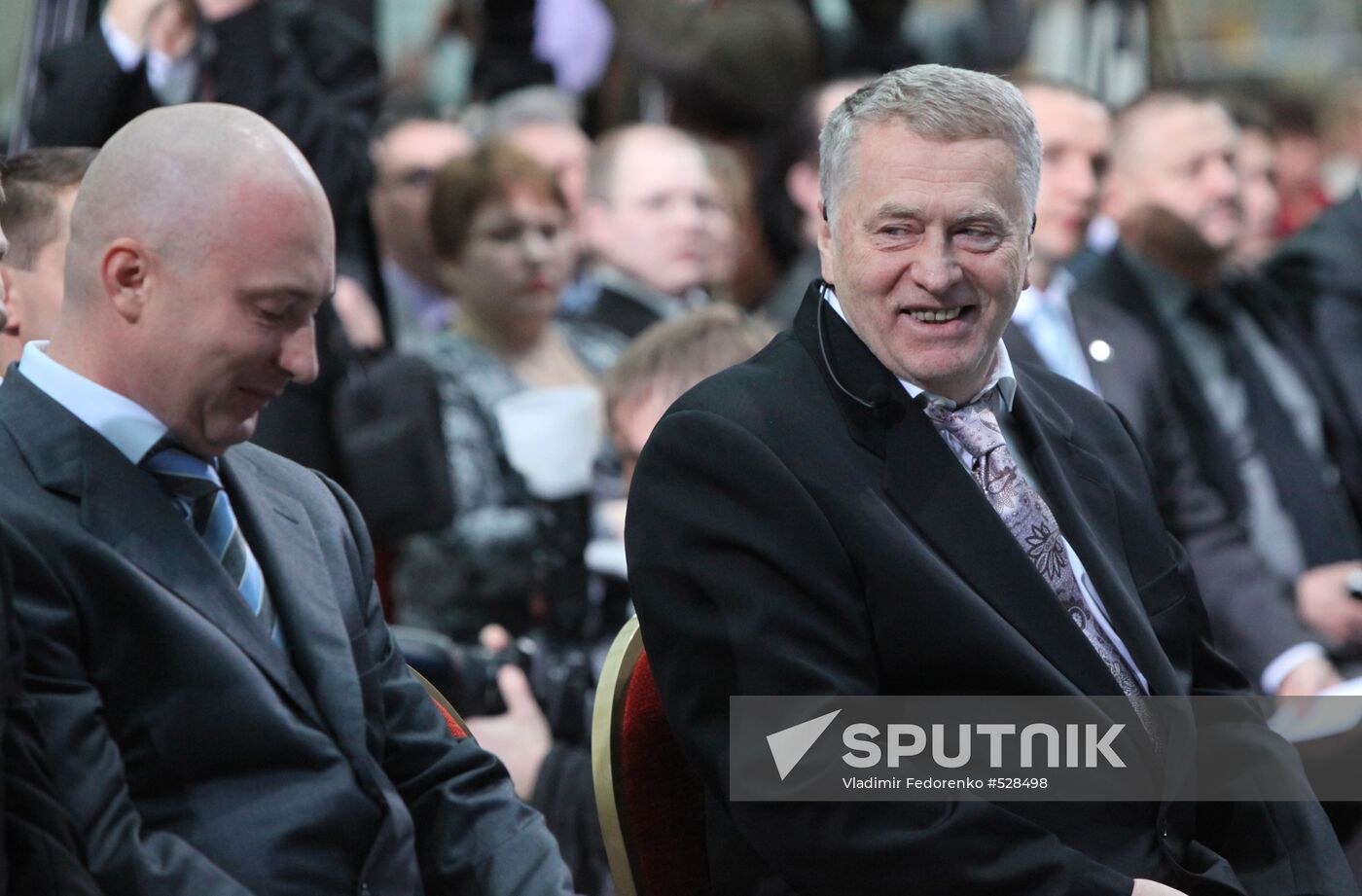 LDPR leader Vladimir Zhirinovsky, his son Igor Lebedev
