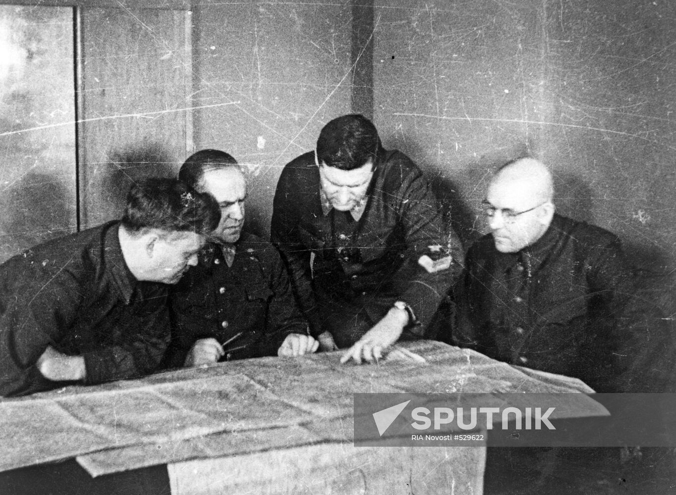 N. Bulganin, G. Zhukov, V. Sokolovsky, I. Khokhlov