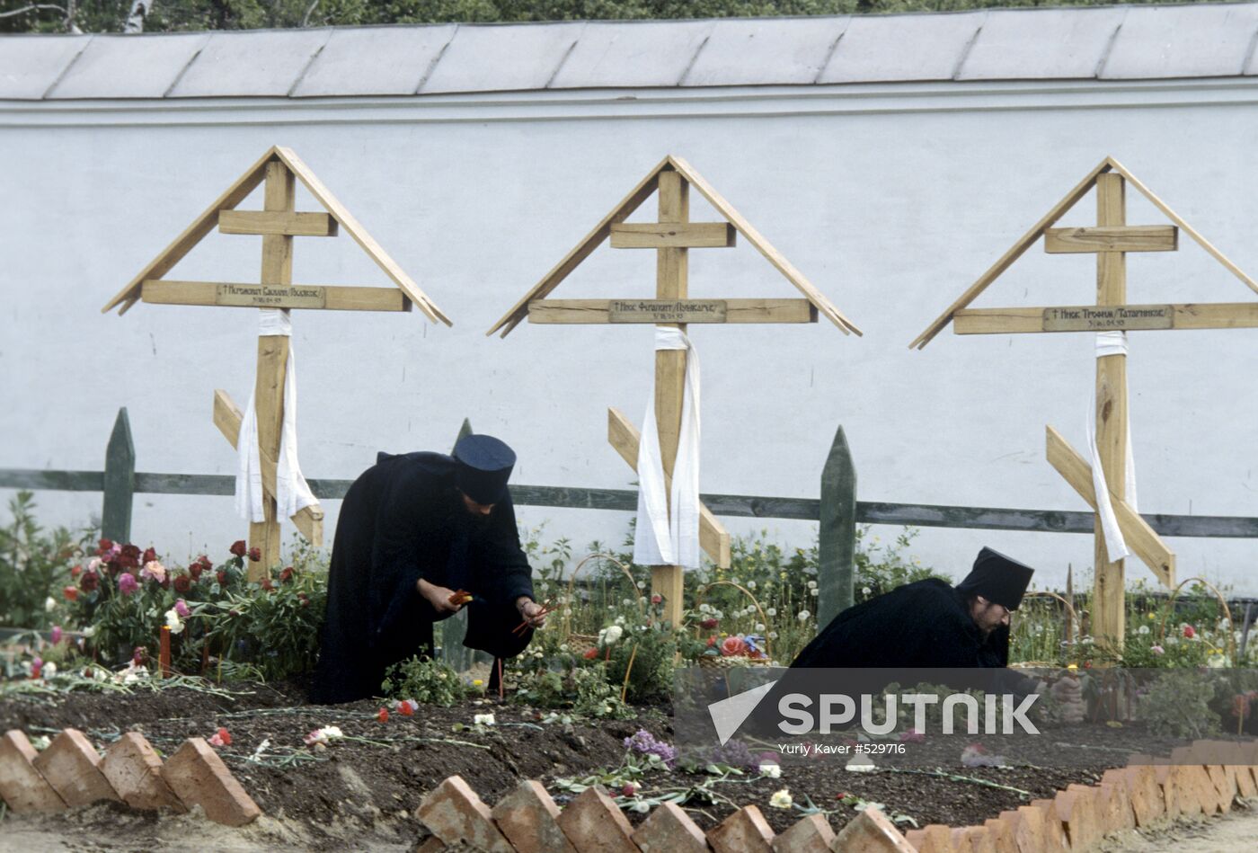 The tombs of the three murdered monks of the Optina Hermitage