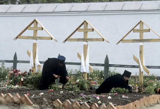 The tombs of the three murdered monks of the Optina Hermitage