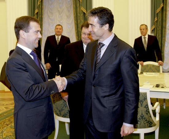 Dmitry Medvedev meets with Anders Fogh Rasmussen