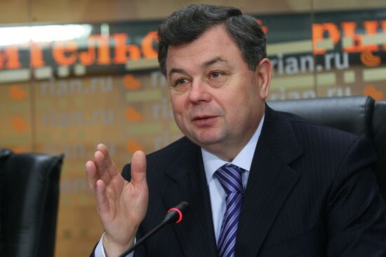Kaluga Governor Anatoly Artamonov's news conference