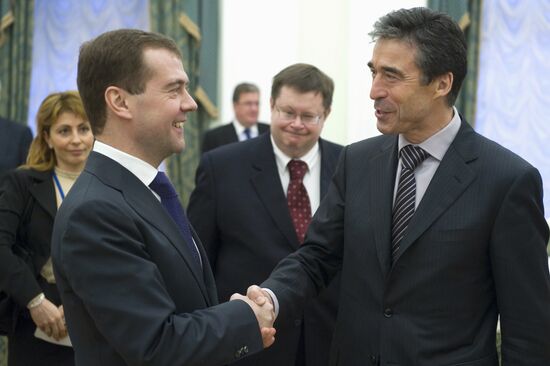 Dmitry Medvedev meets with Anders Fogh Rasmussen