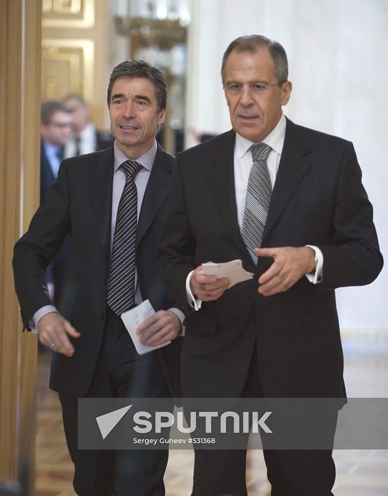 Sergei Lavrov and Anders Fogh Rasmussen