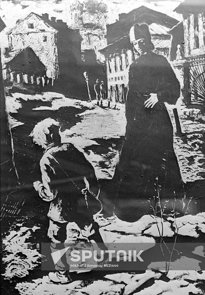 "Alyosha Karamazov with Ilyusha" illustration. Reproduction