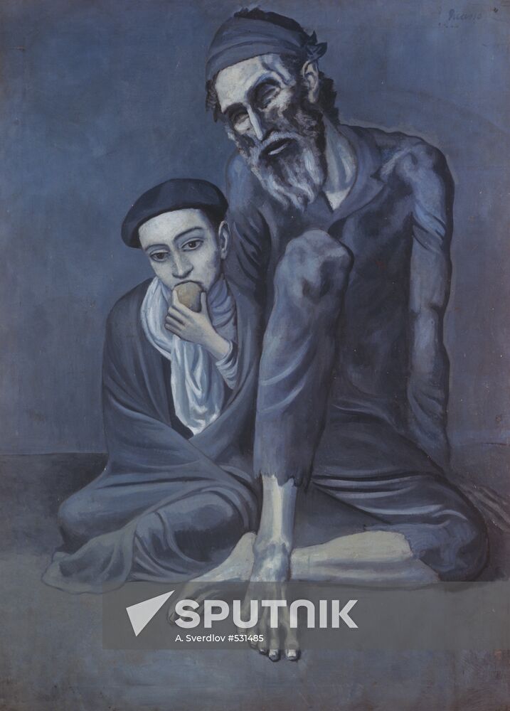 Pablo Picasso's Blind Beggar with Boy