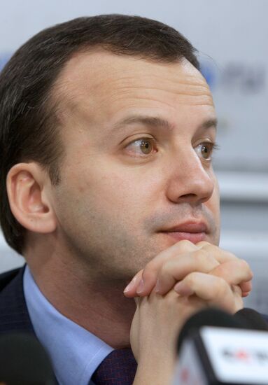 Presidential Aide Arkady Dvorkovich at a briefing