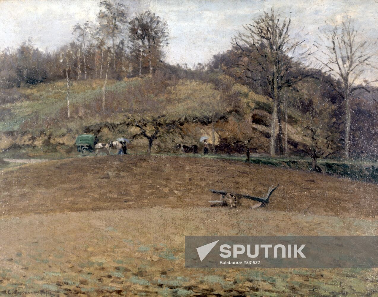 Reproduction of "The Ploughed Field" by Camille Pissarro