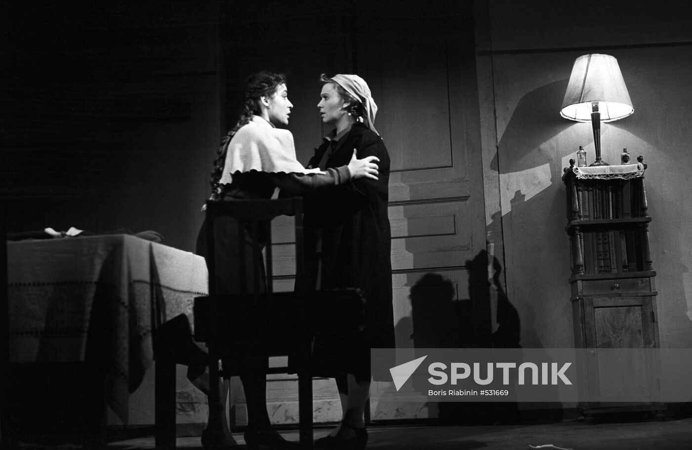 Scene from Bella Levantovskaya's play Dmitry Stoyanov
