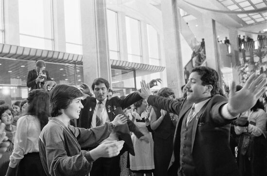 Dancing during break between sessions of 19th Komsomol congress