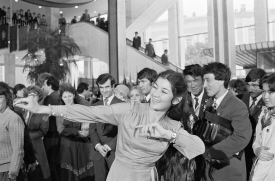 Dancing during break between sessions of 19th Komsomol congress