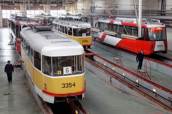 Repair area of Krasnopresnensky tram depot, Moscow