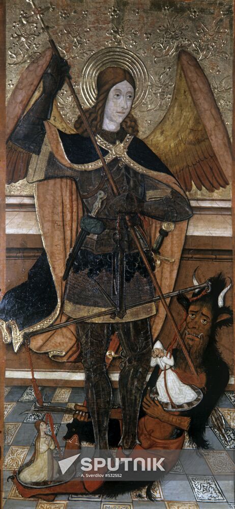 Icon "Archangel Michael Weighing Souls of the Dead"