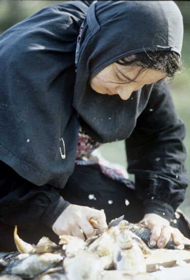 A nun cooking meal