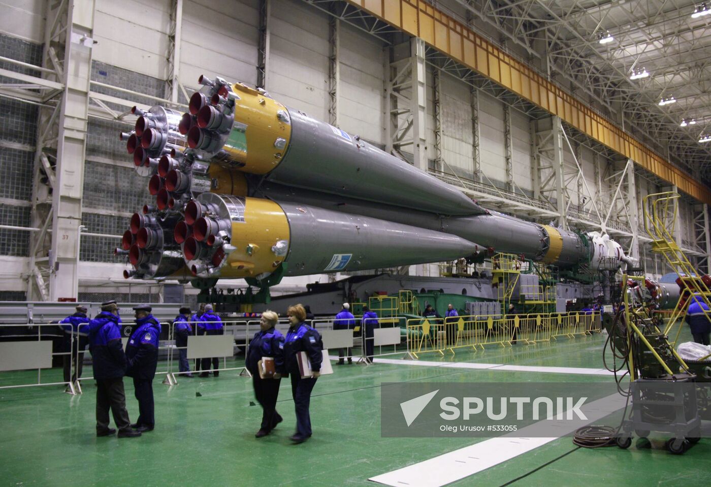 Soyuz TMA-17 spacecraft prepared for launch