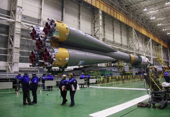 Soyuz TMA-17 spacecraft prepared for launch